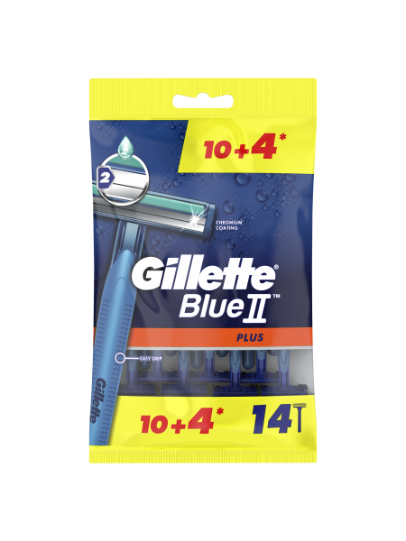 Одноразовые станки GILLETTE BLUE 2 PLUS (10+4шт)