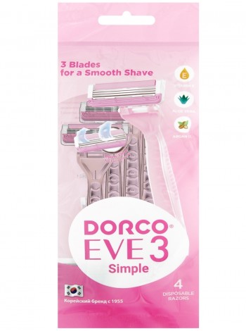 Dorco TRC200PK-4P EVE 3 Жен однор.3лезвия с плав.гол. (пакет 4шт)