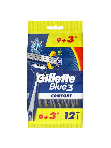 Одноразовые станки GILLETTE BLUE 3 (12шт)