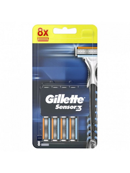 Gillette Sensor 3 (8шт) (на блистере) EvroPack orig (сменные касеты)